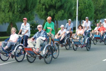 Cyclo tour during Hue shore excursions