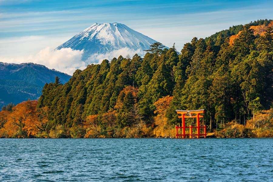 Lake Ashi- Autumn Leaves Location in Japan